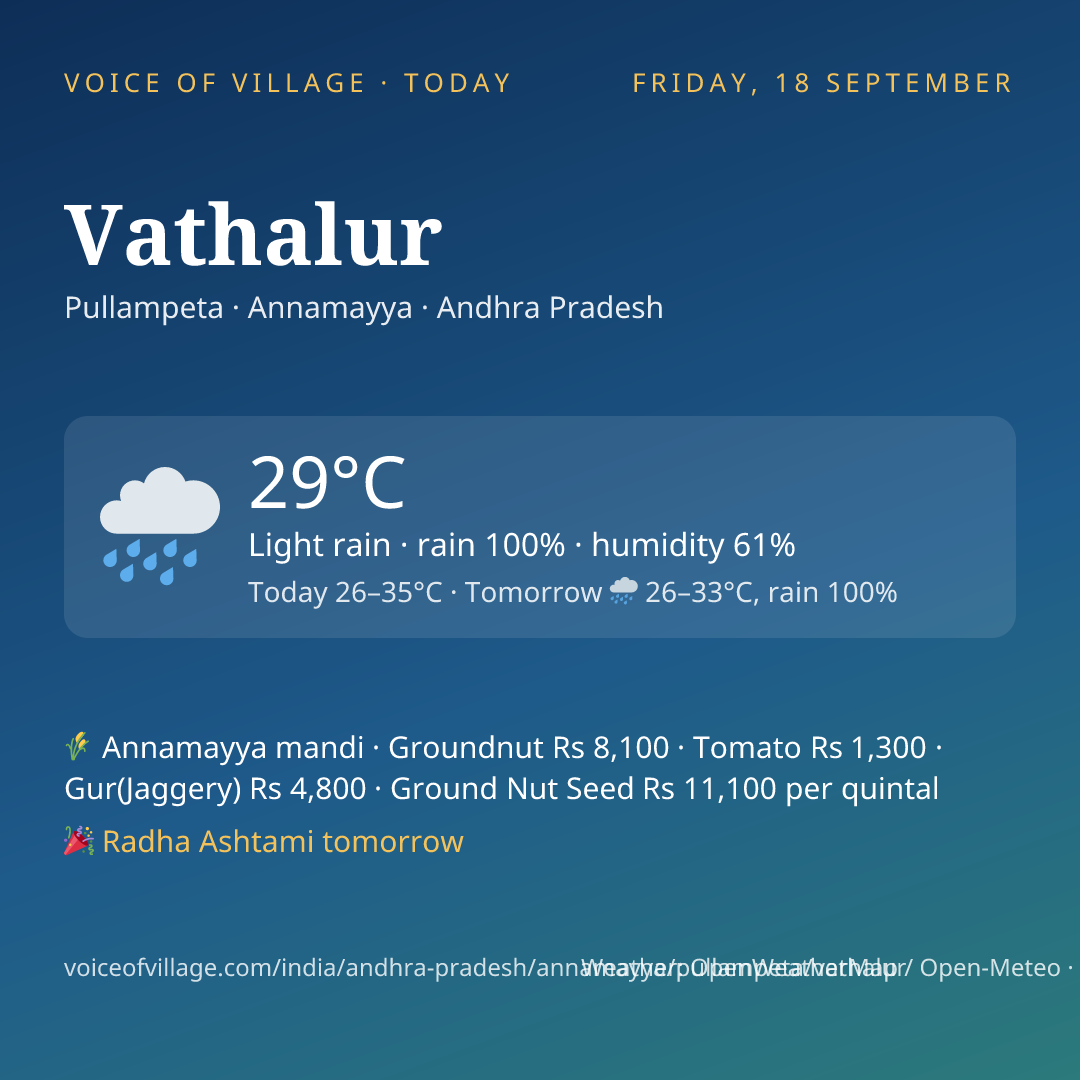 Vathalur today