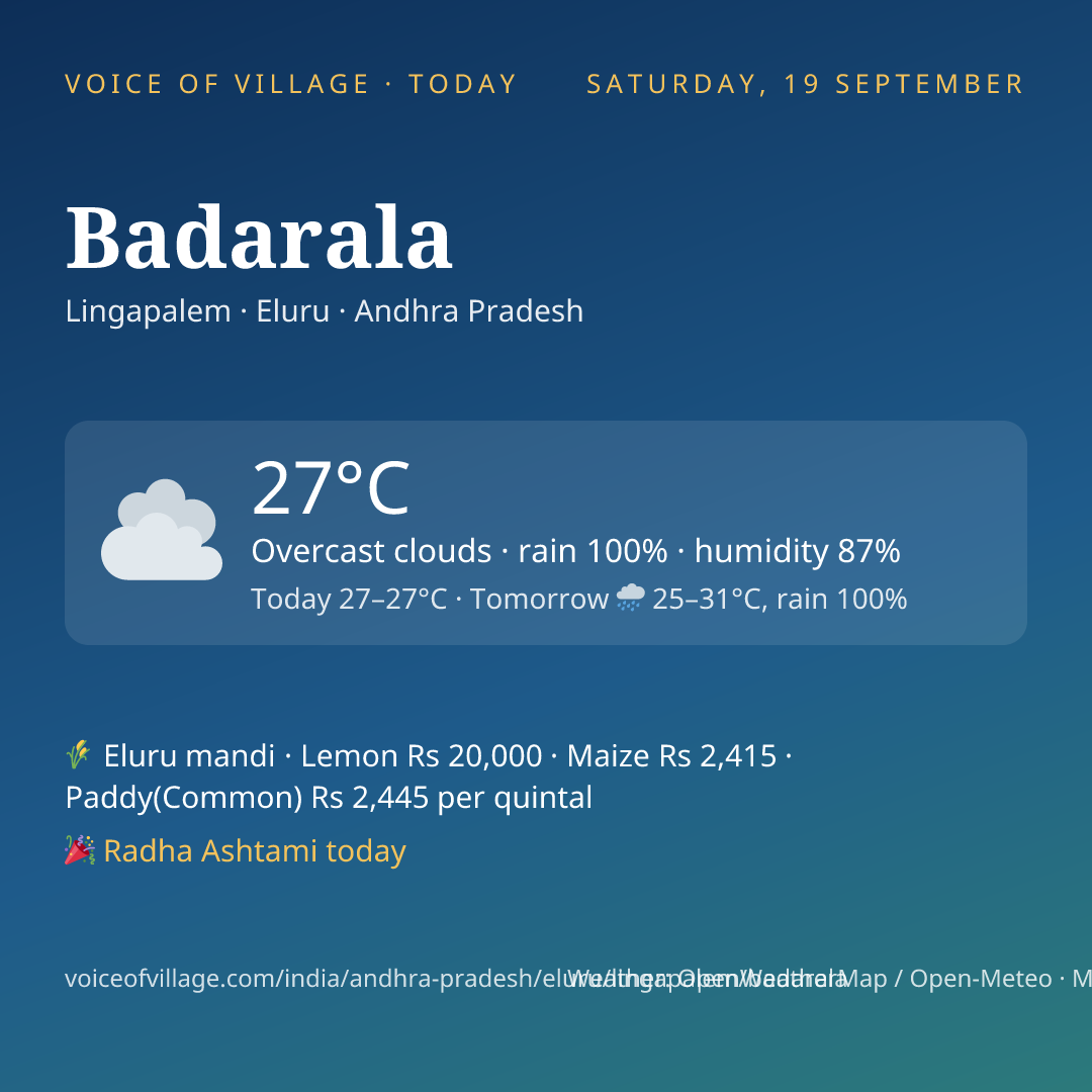 Badarala today