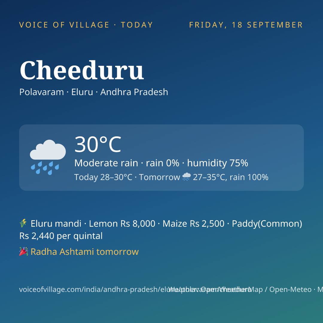 Cheeduru today