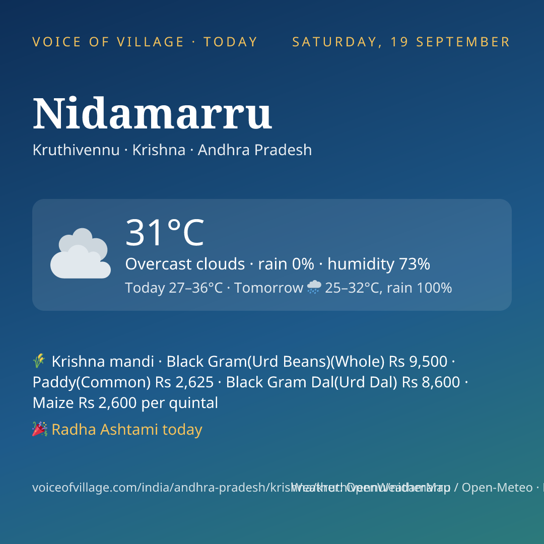 Nidamarru today