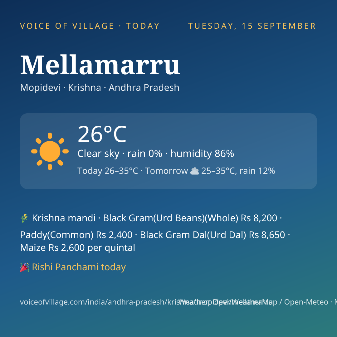 Mellamarru today