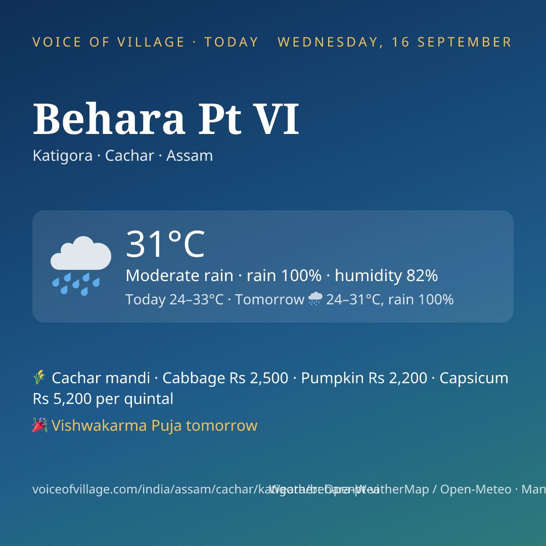 Behara Pt VI today