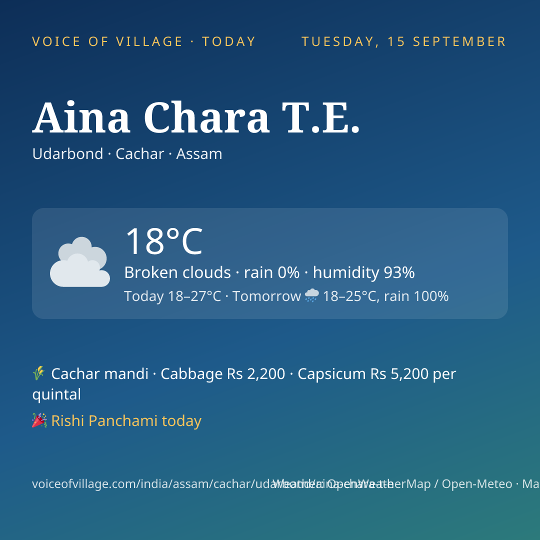 Aina Chara T.E. today