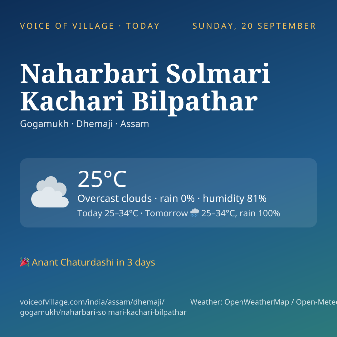Naharbari Solmari Kachari Bilpathar today