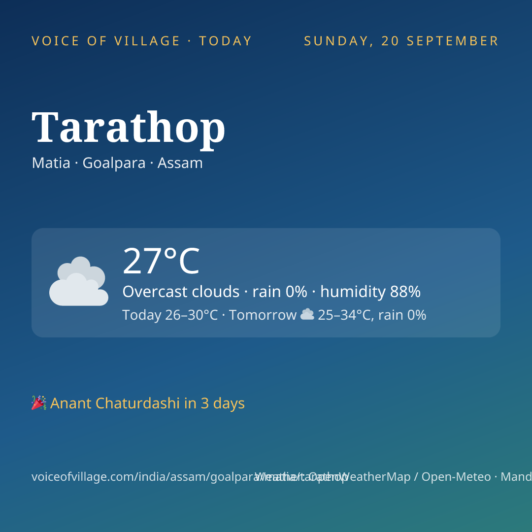 Tarathop today