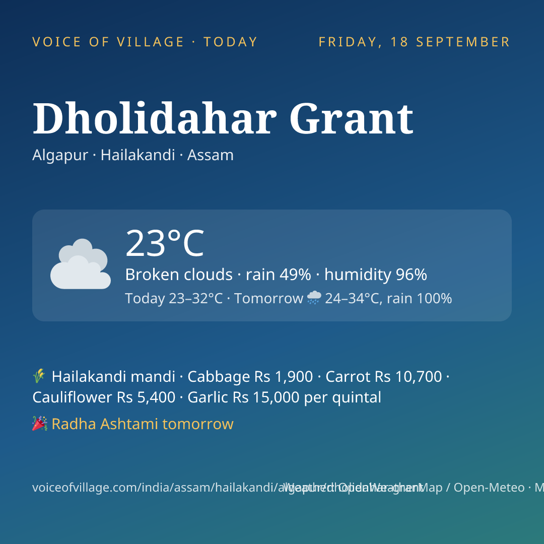 Dholidahar Grant today