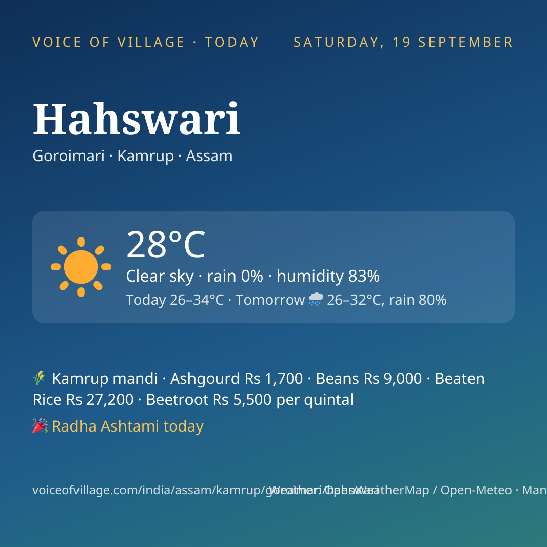 Hahswari today