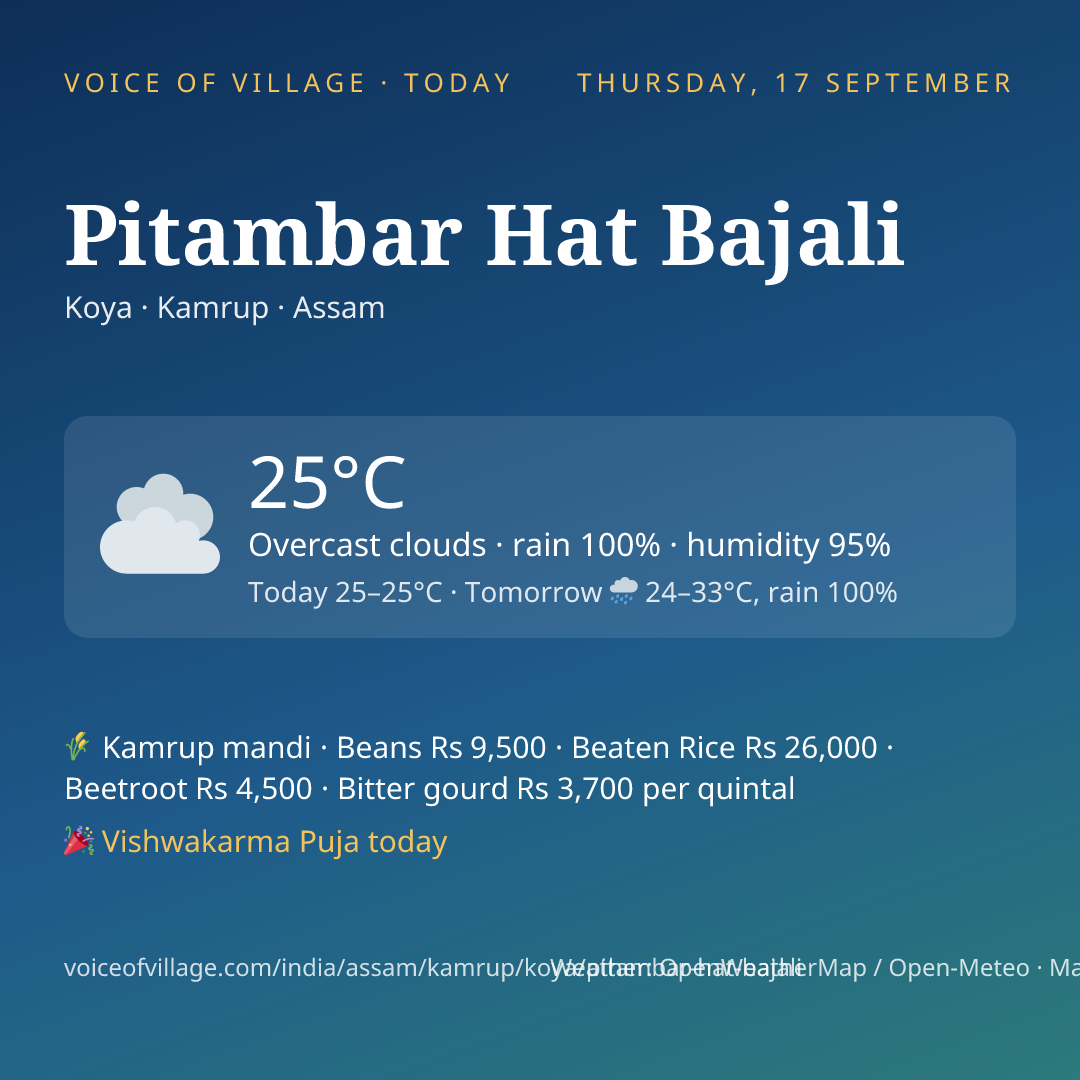Pitambar Hat Bajali today