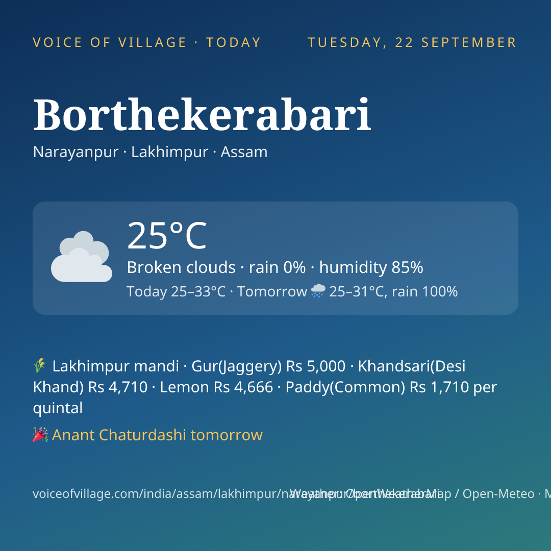 Borthekerabari today