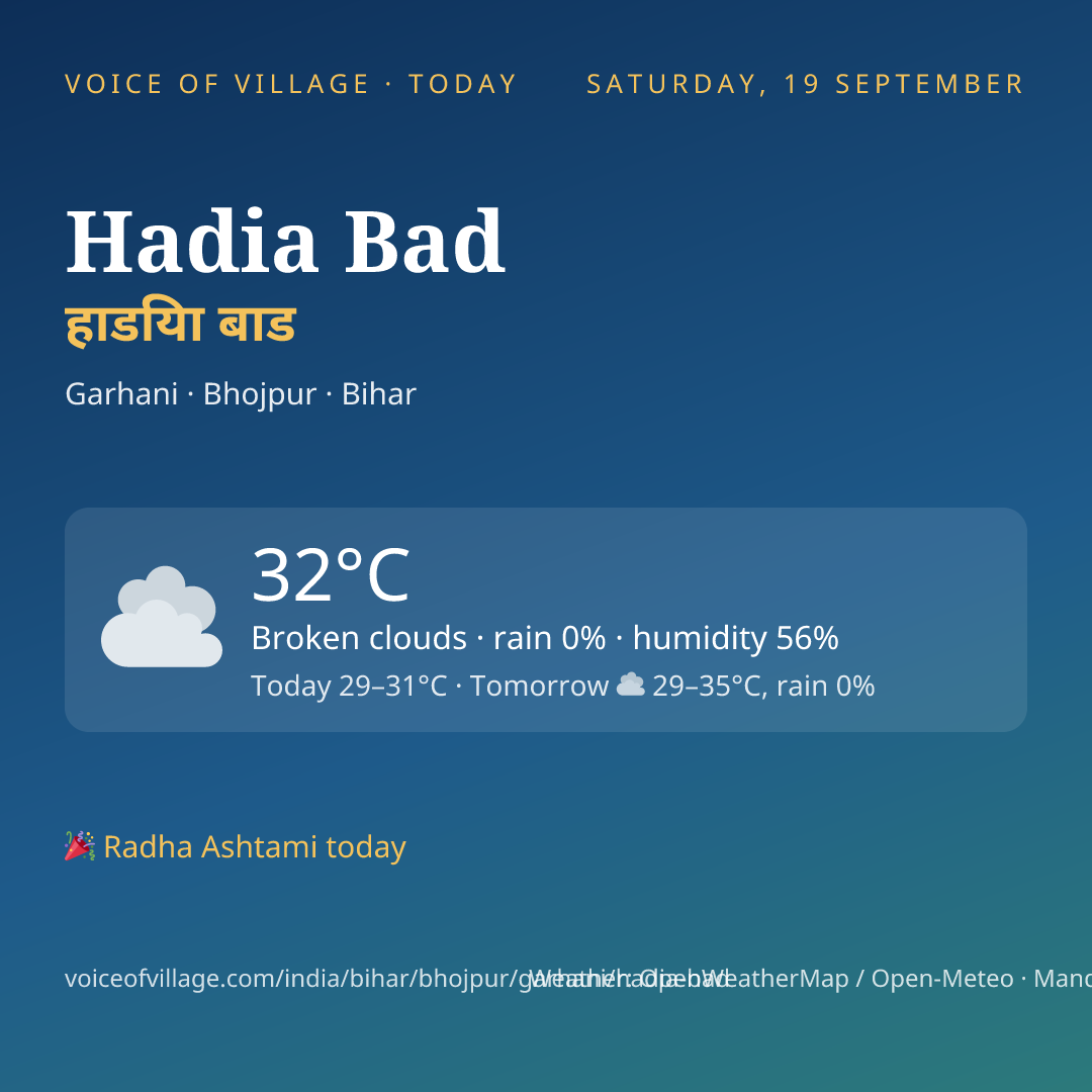 Hadia Bad today