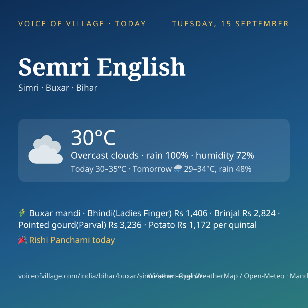 Semri English today
