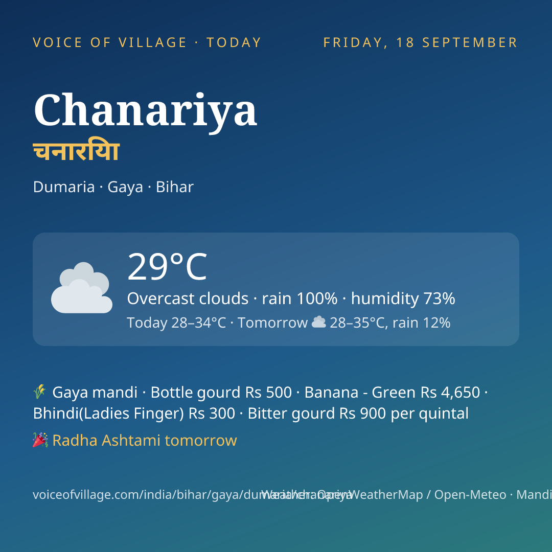 Chanariya today