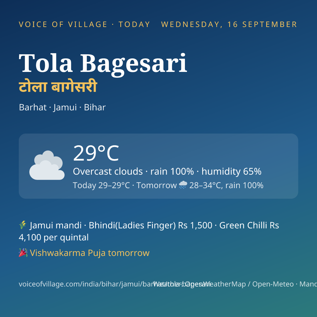 Tola Bagesari today