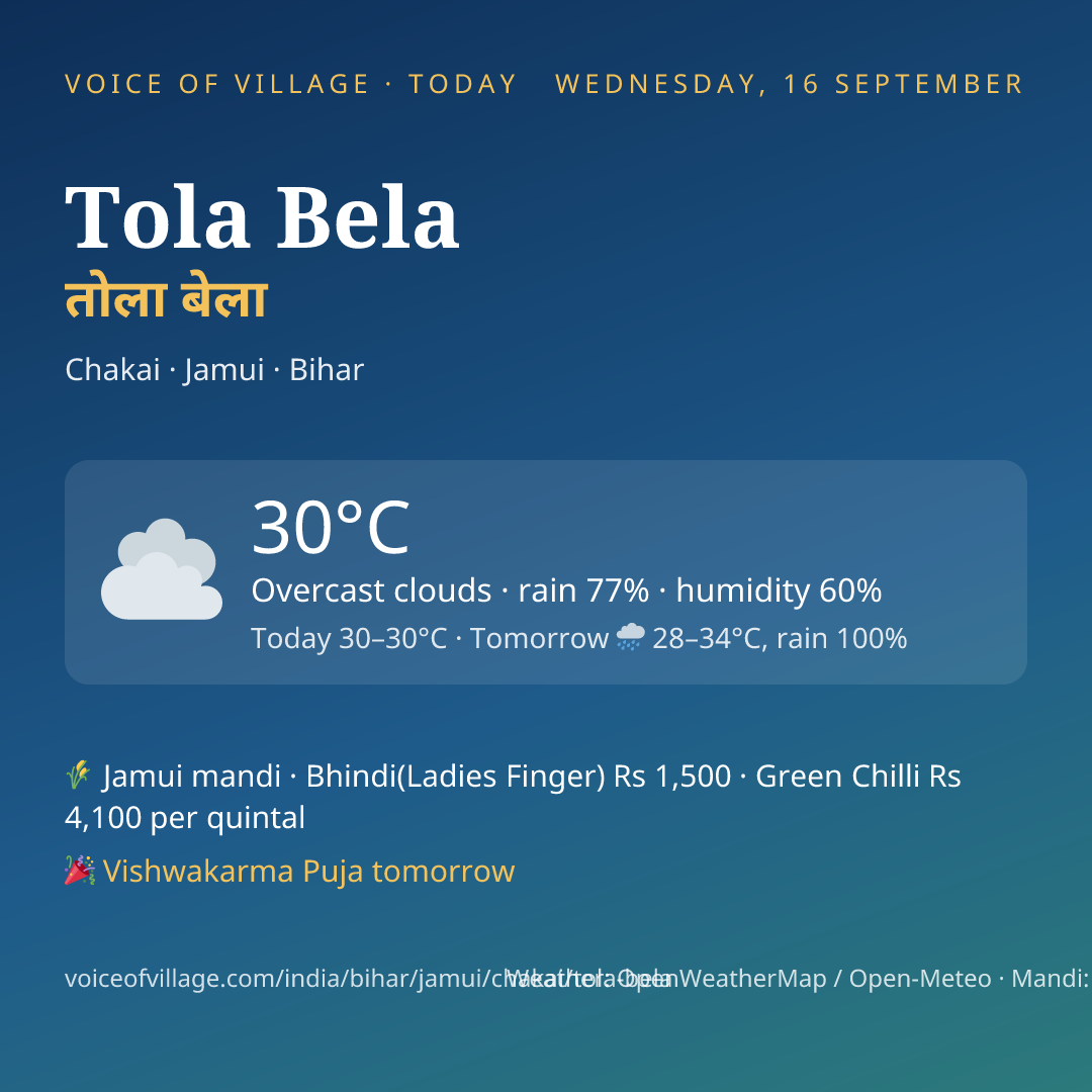 Tola Bela today