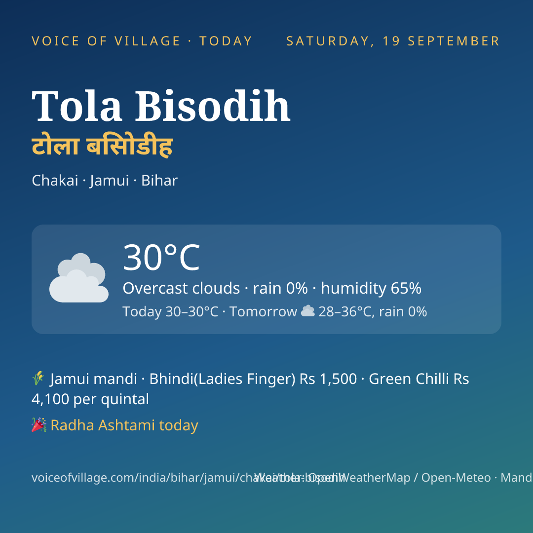 Tola Bisodih today
