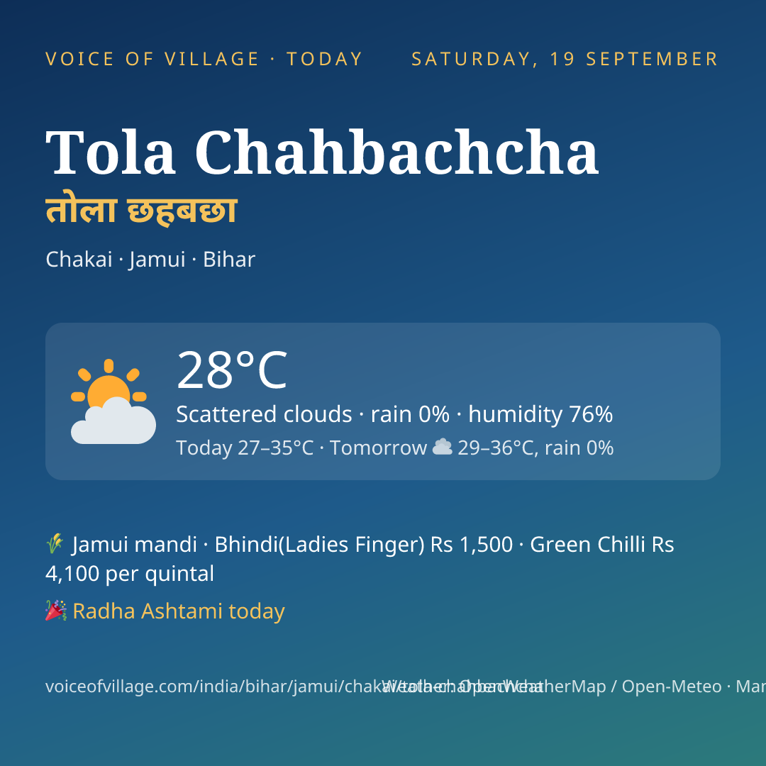 Tola Chahbachcha today