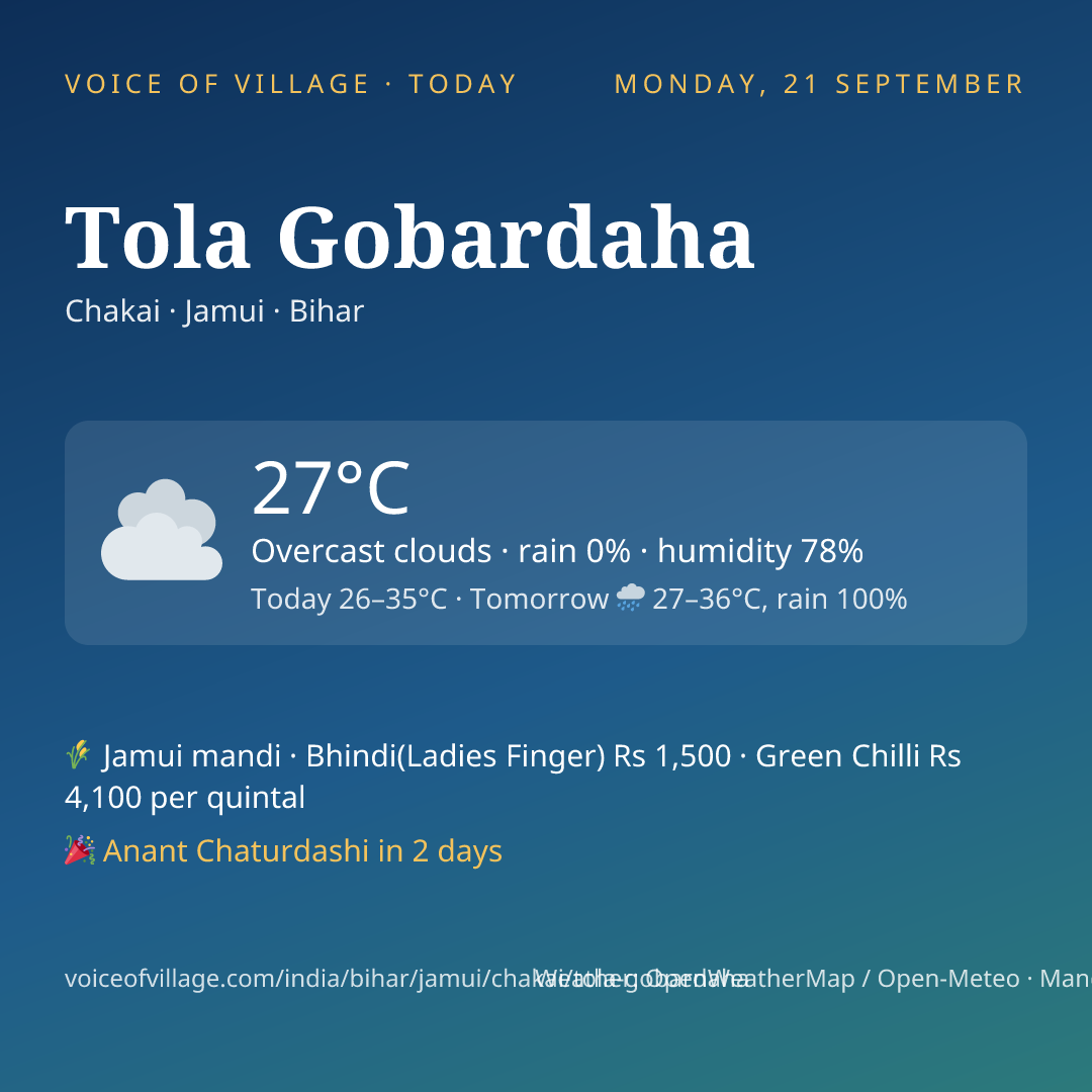 Tola Gobardaha today