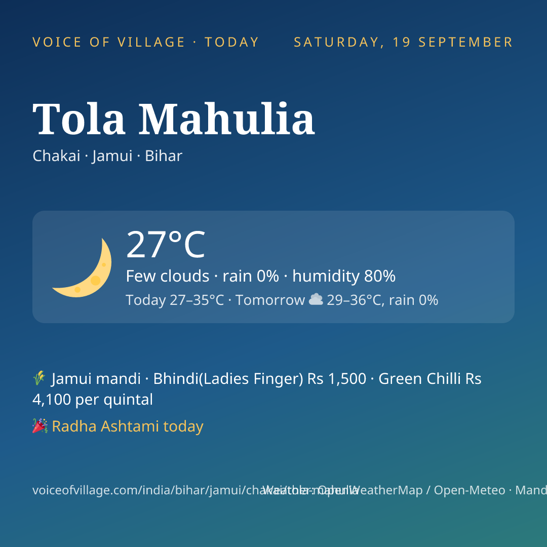 Tola Mahulia today