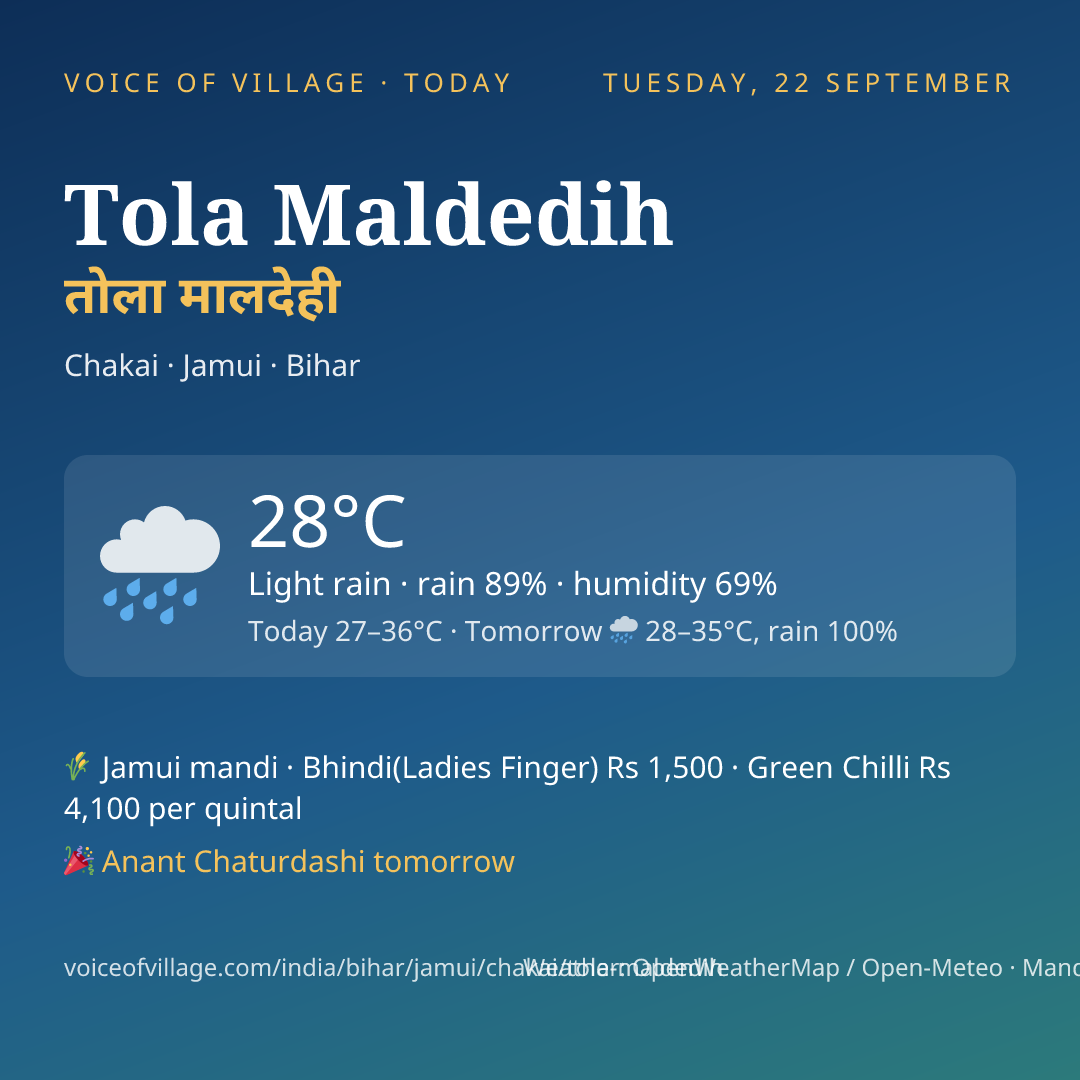 Tola Maldedih today