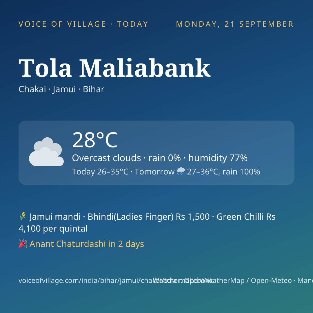 Tola Maliabank today