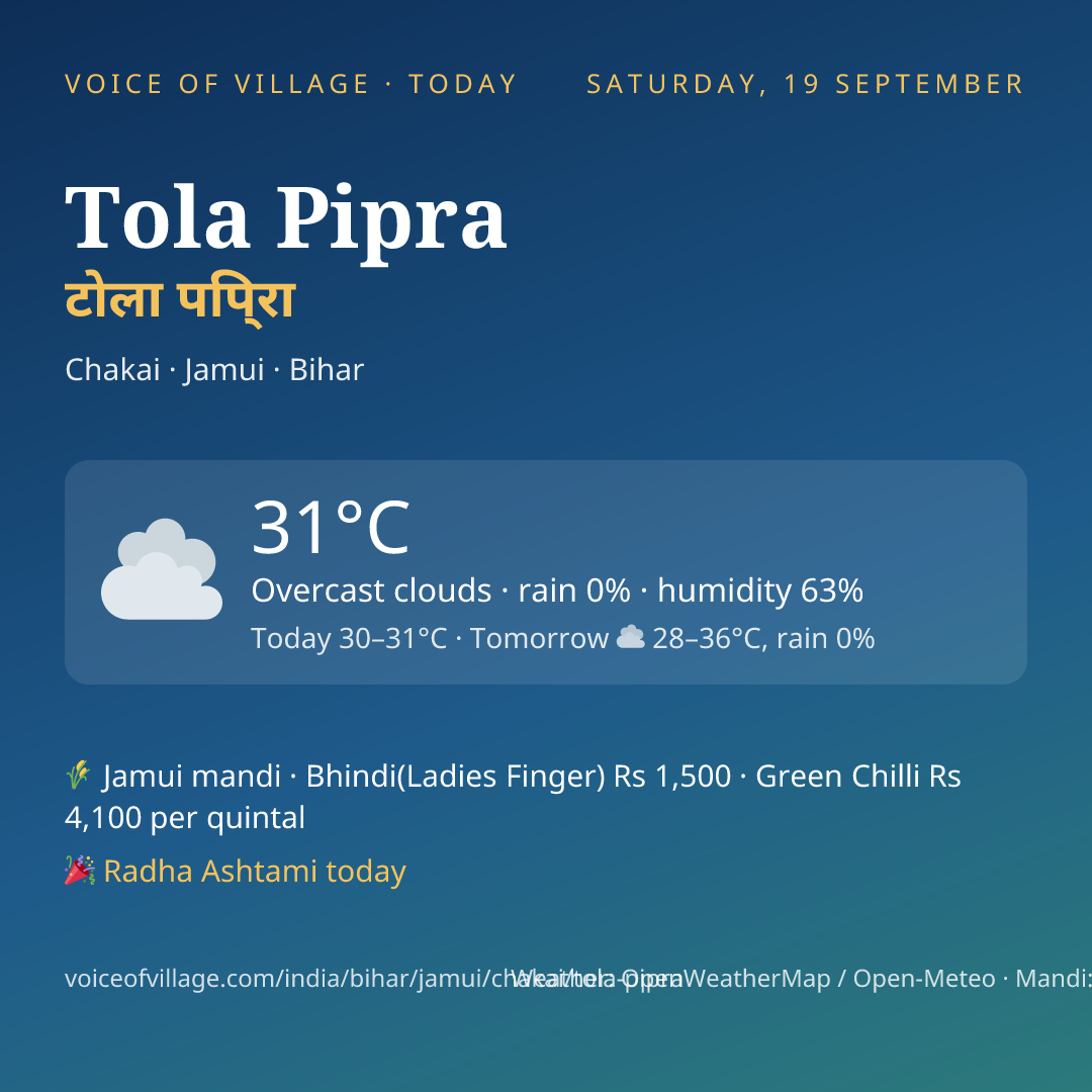 Tola Pipra today