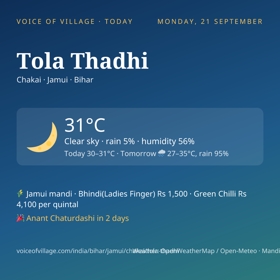 Tola Thadhi today