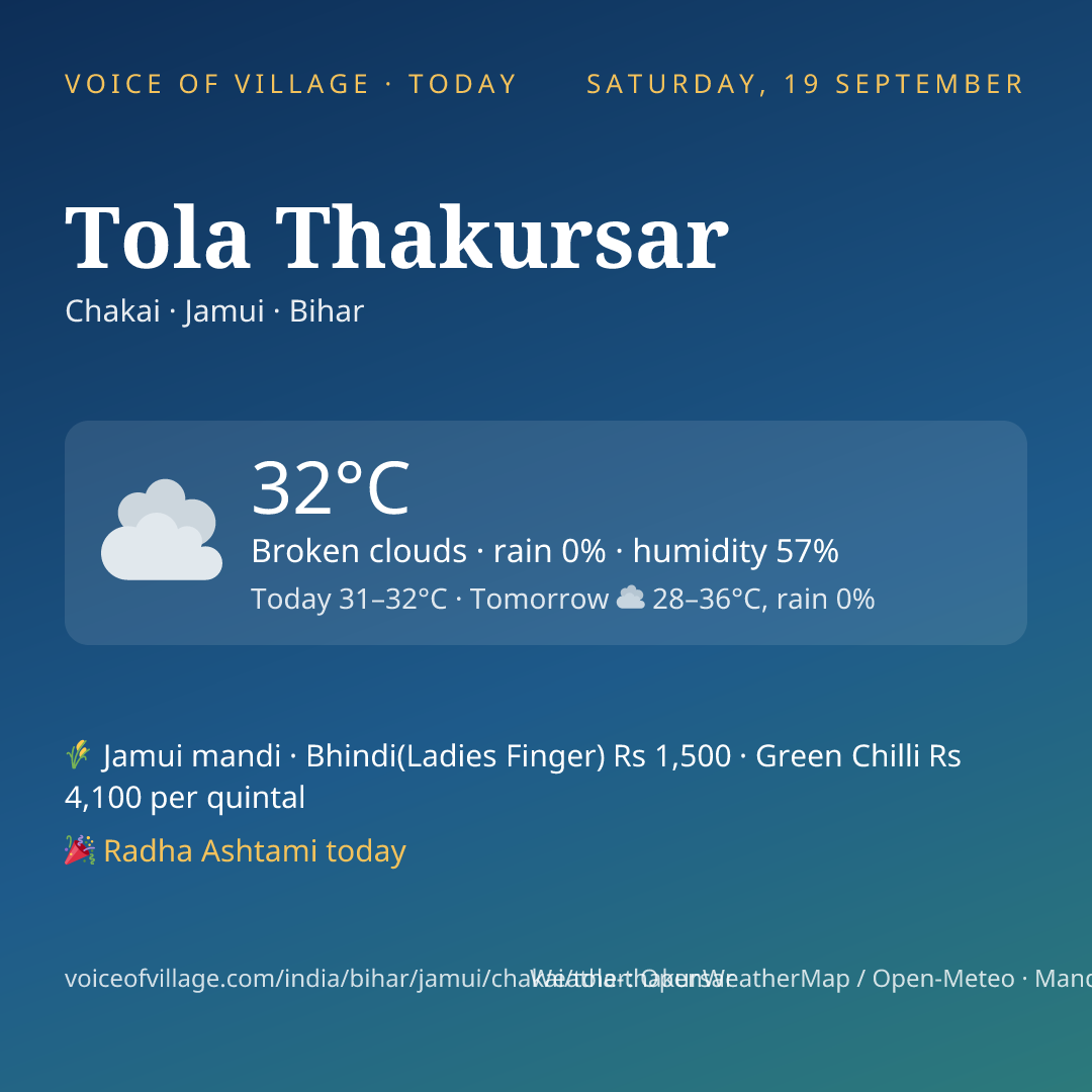 Tola Thakursar today