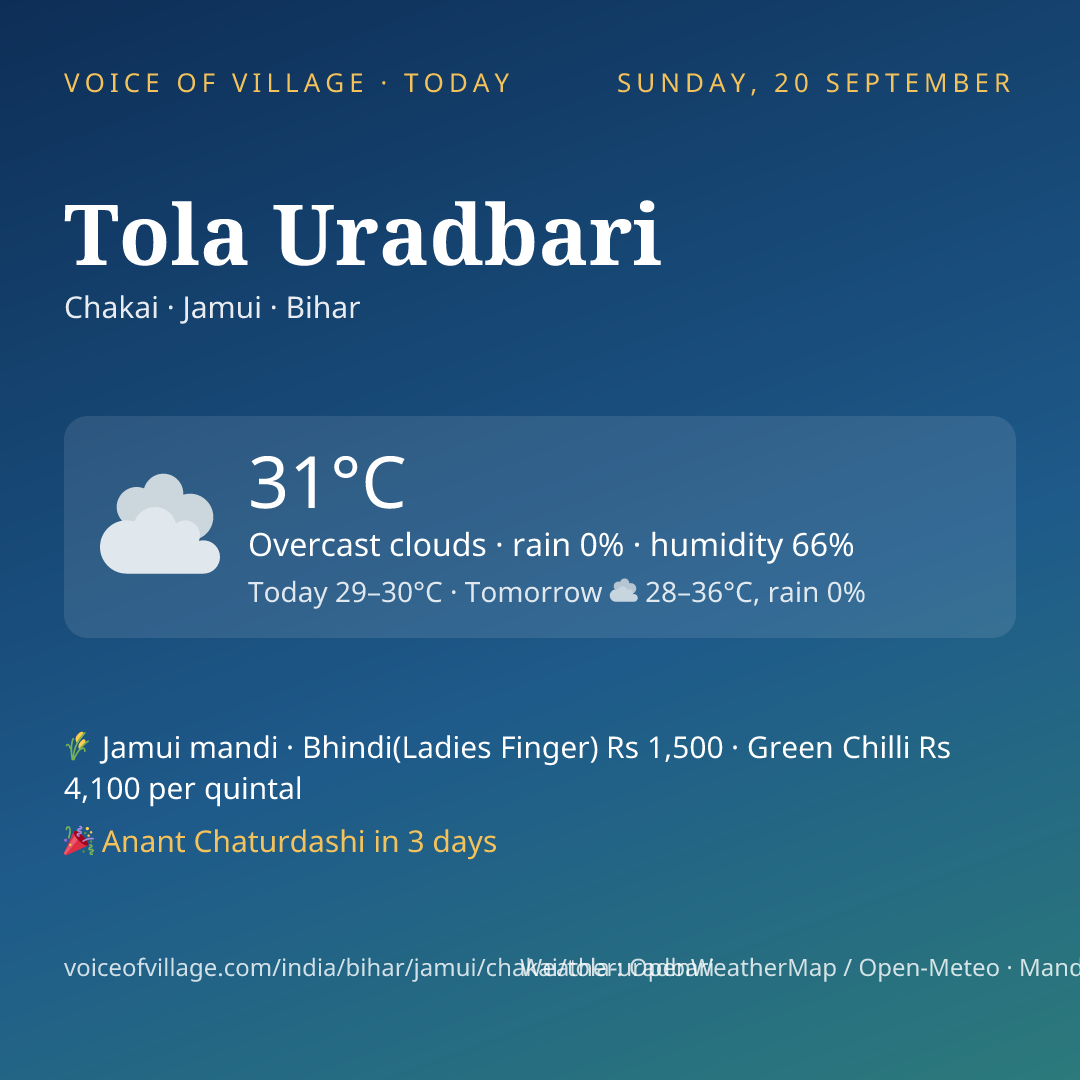 Tola Uradbari today