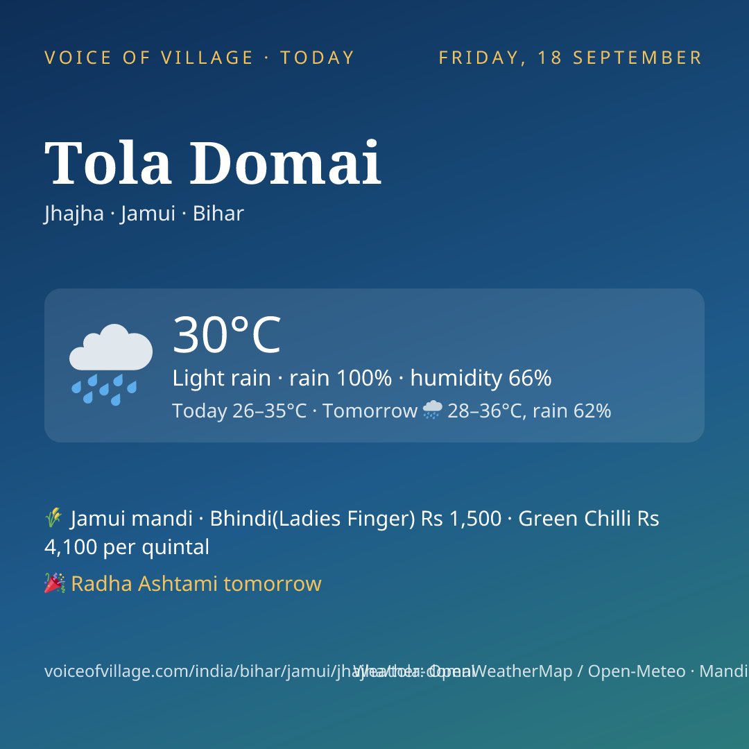 Tola Domai today