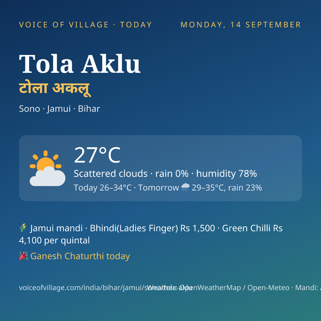Tola Aklu today