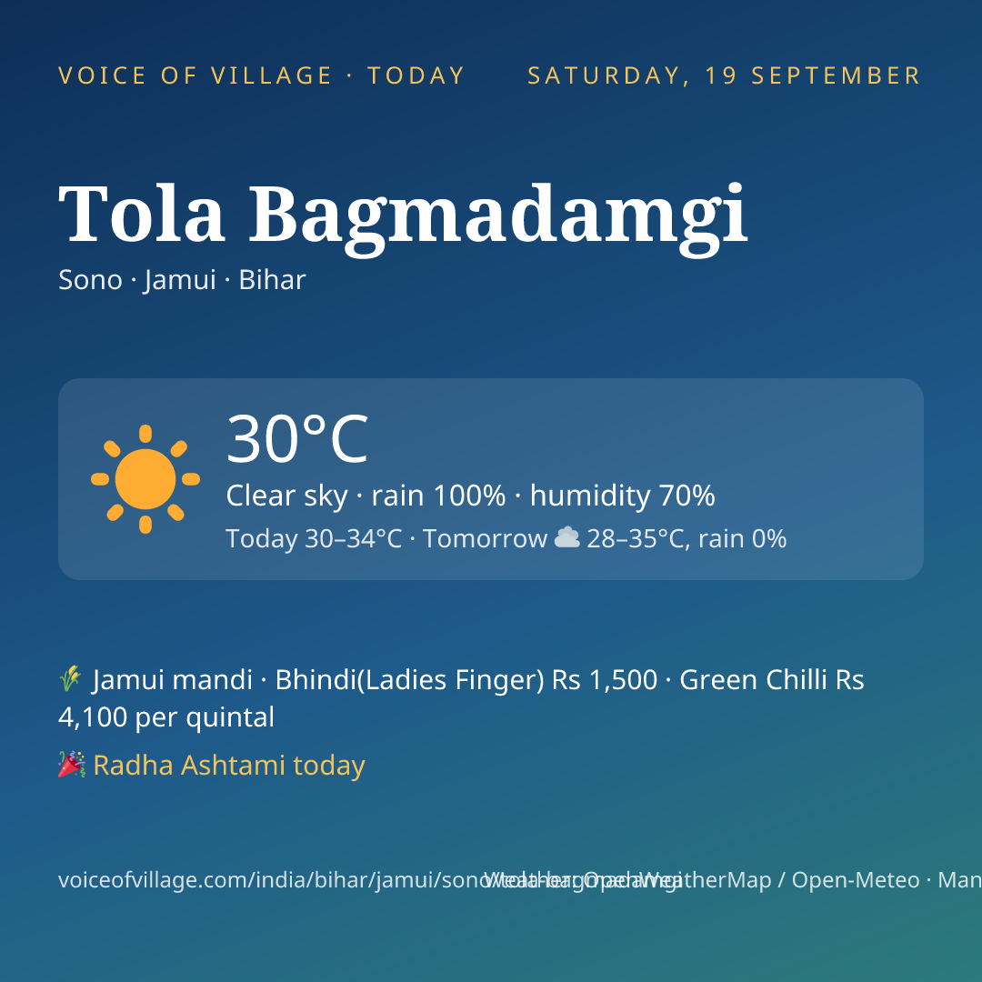 Tola Bagmadamgi today