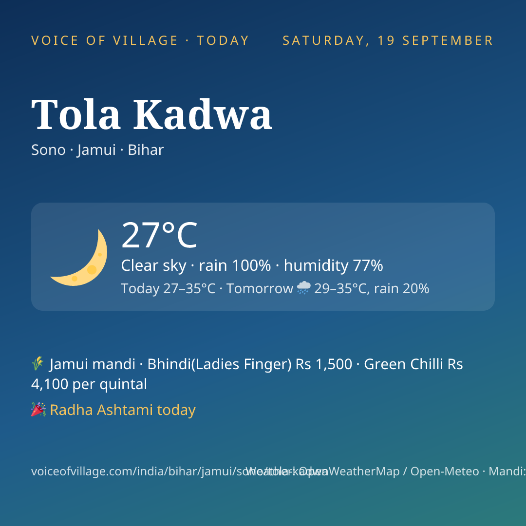 Tola Kadwa today