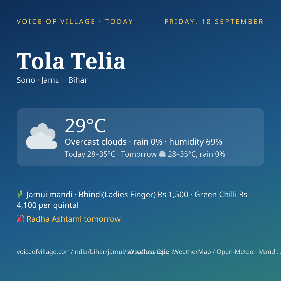 Tola Telia today