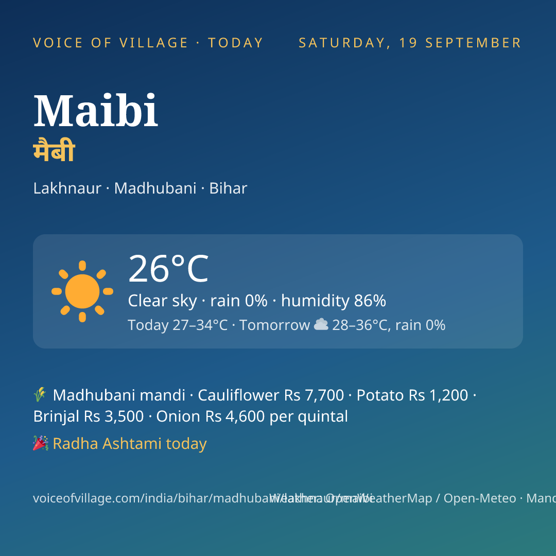 Maibi today