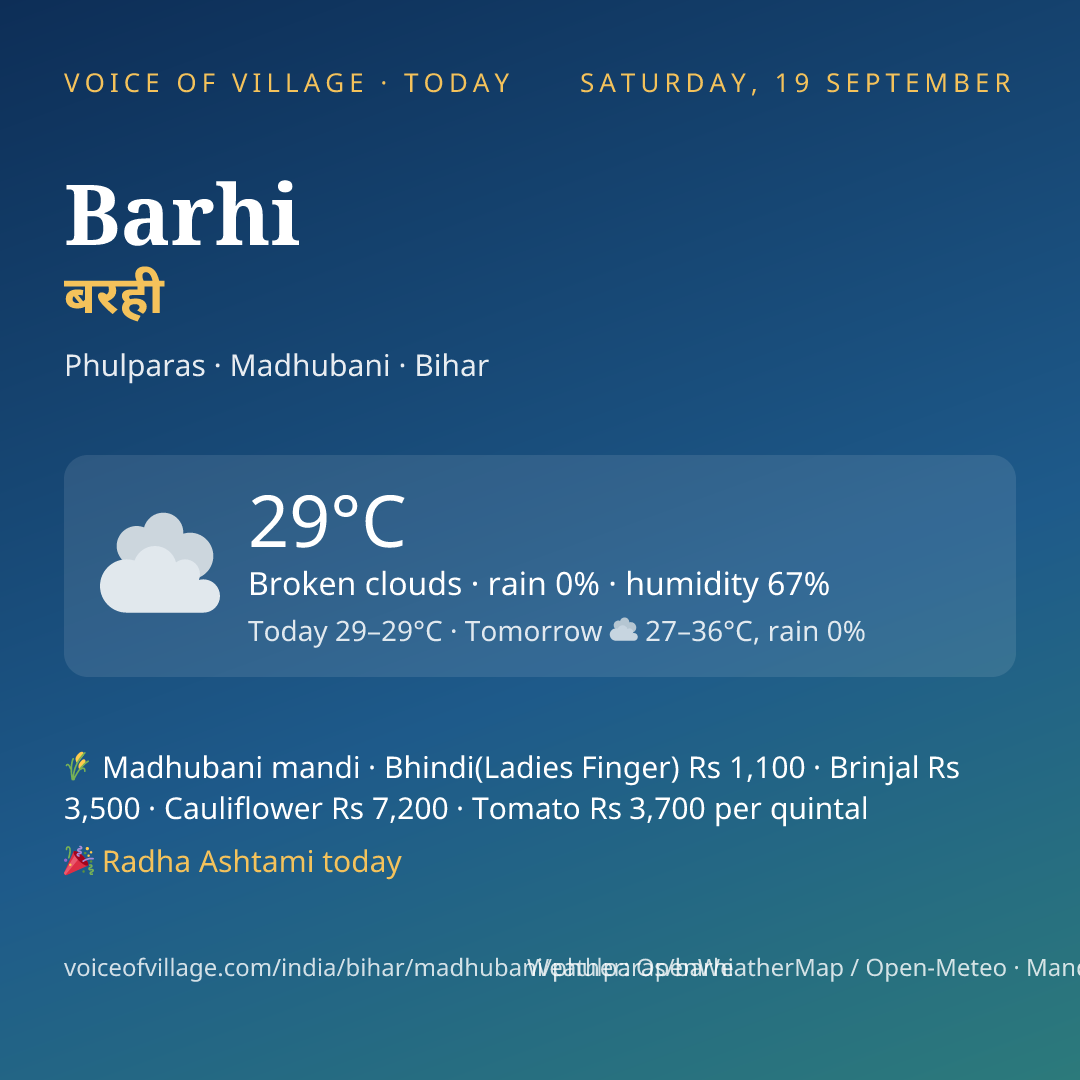 Barhi today