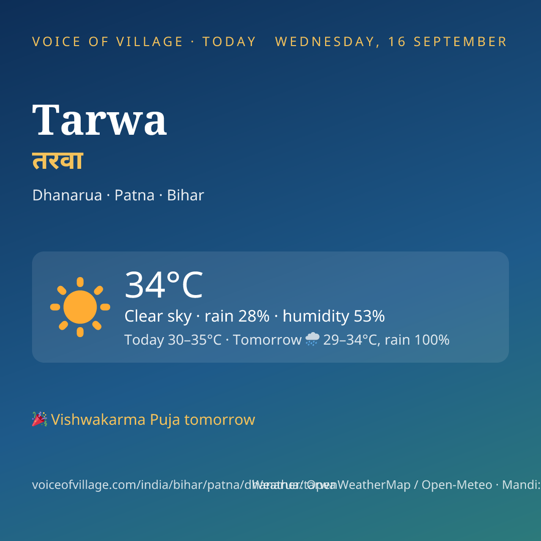 Tarwa today