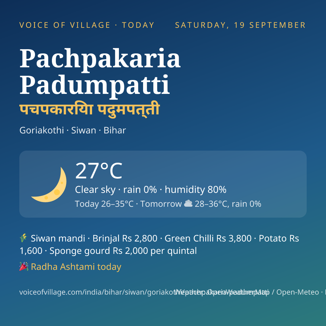 Pachpakaria Padumpatti today