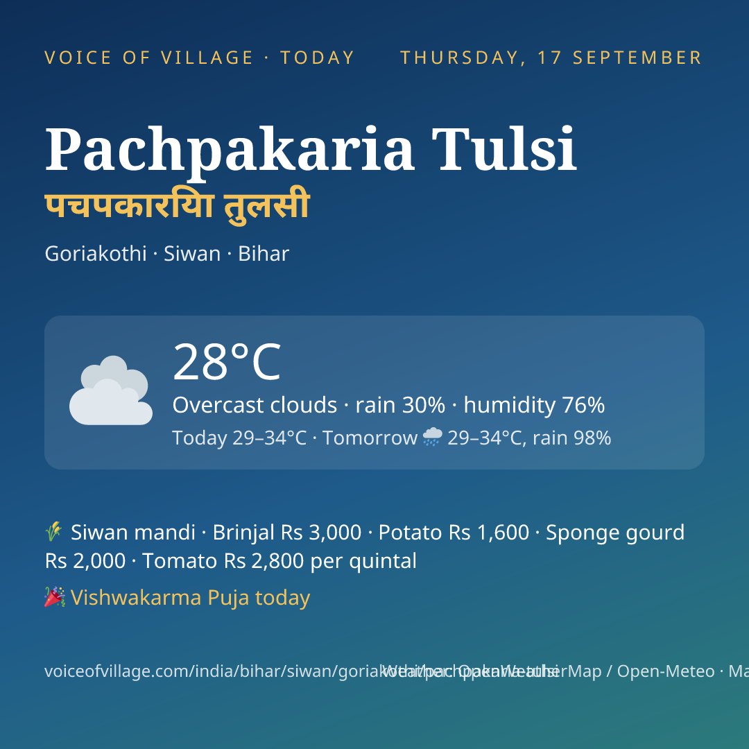 Pachpakaria Tulsi today