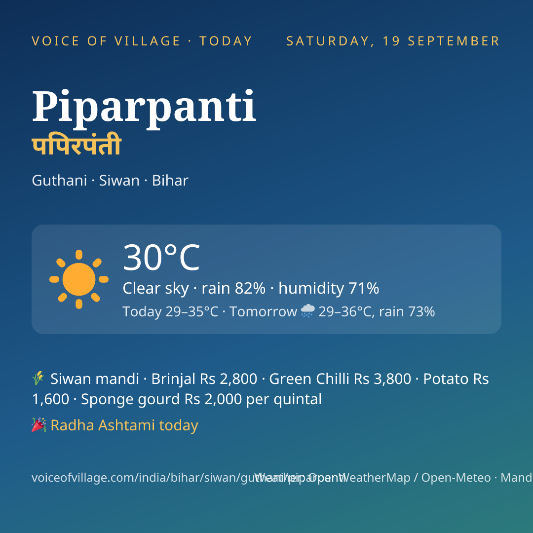 Piparpanti today