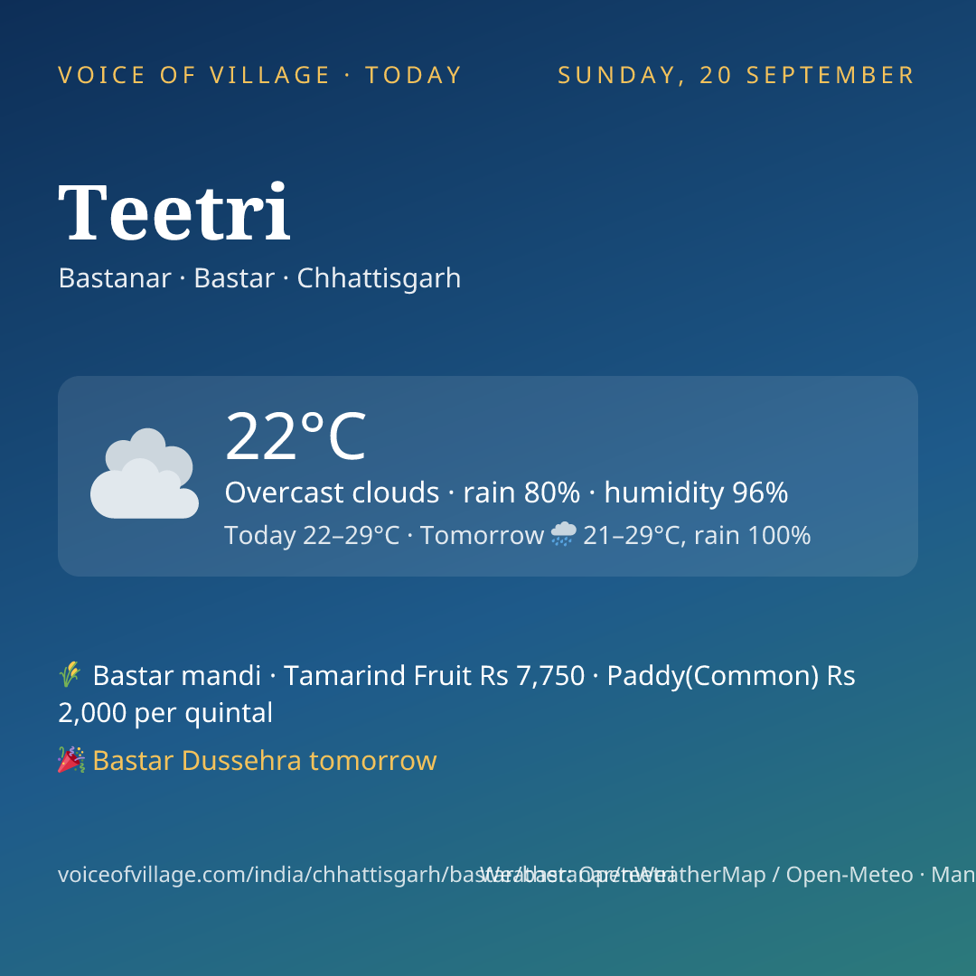 Teetri today