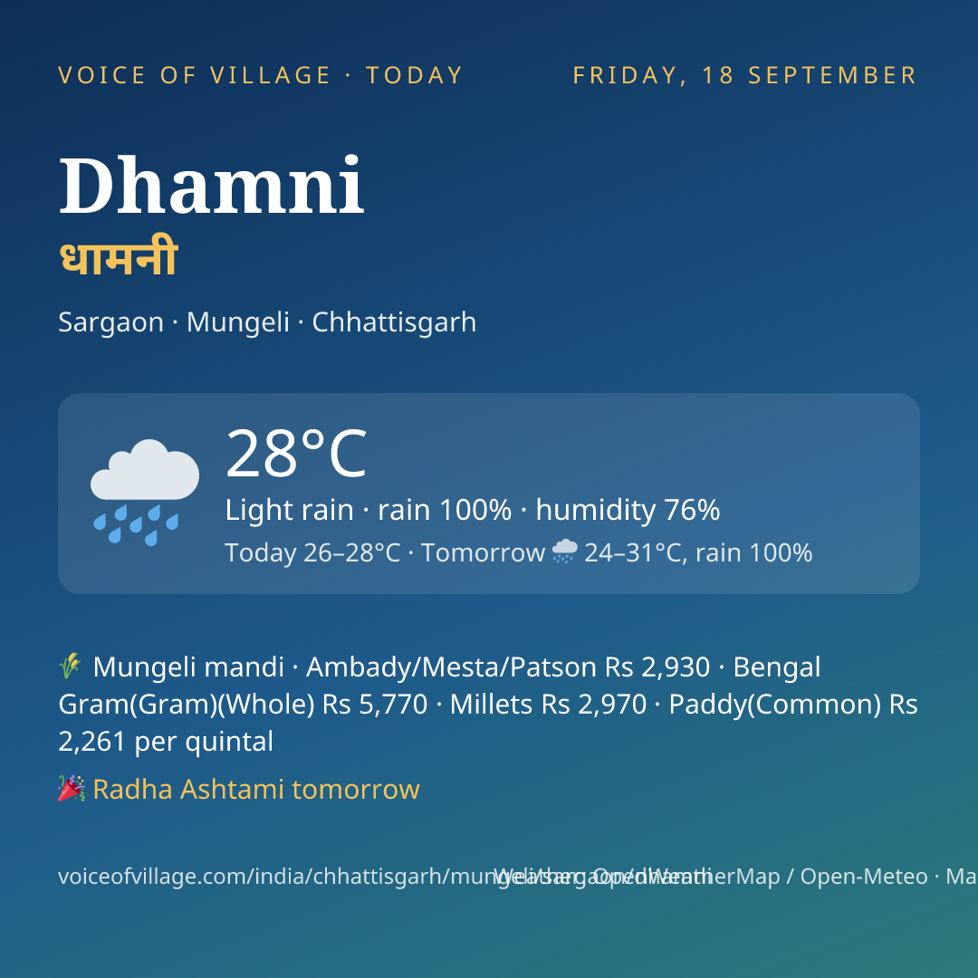 Dhamni today