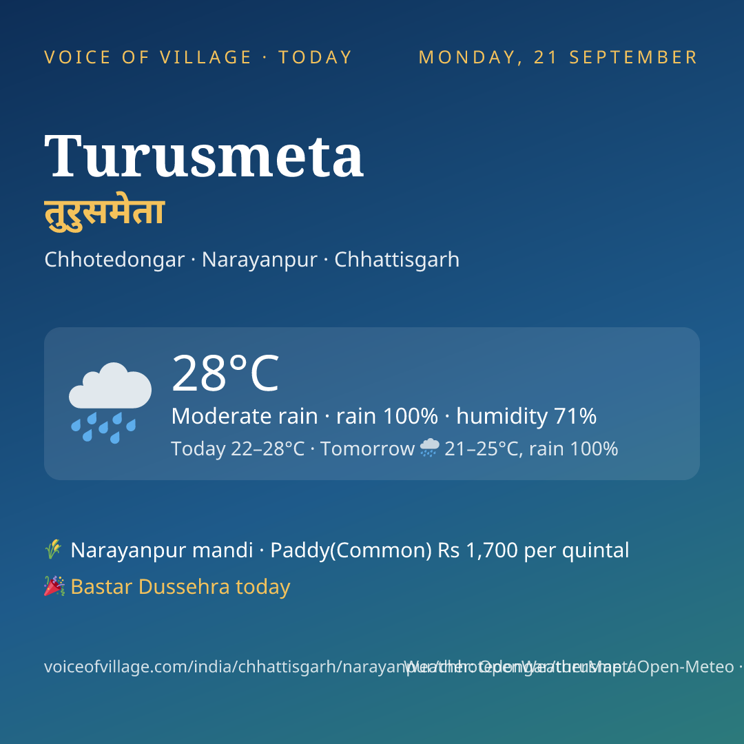 Turusmeta today