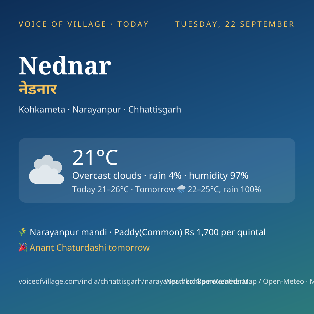 Nednar today