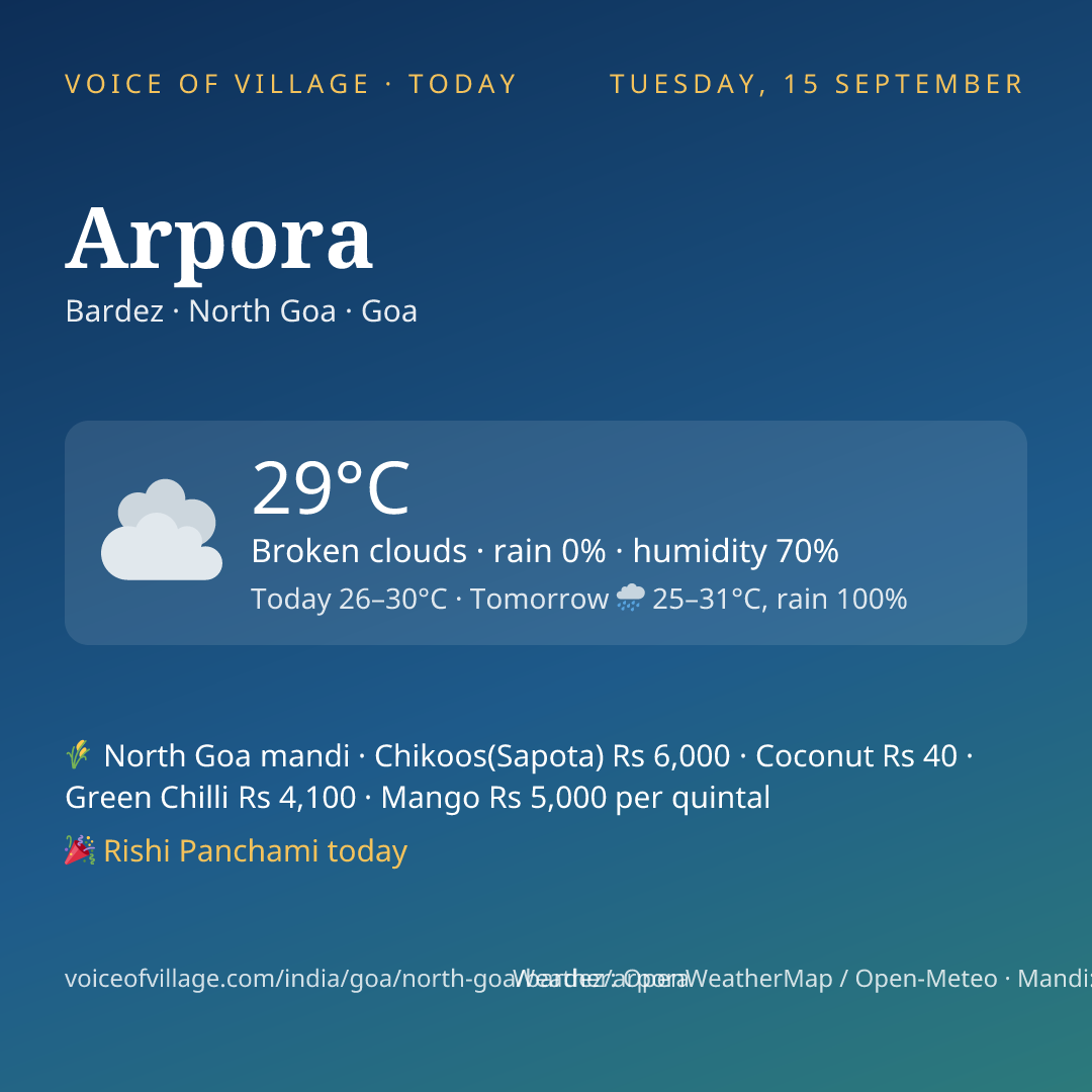 Arpora today