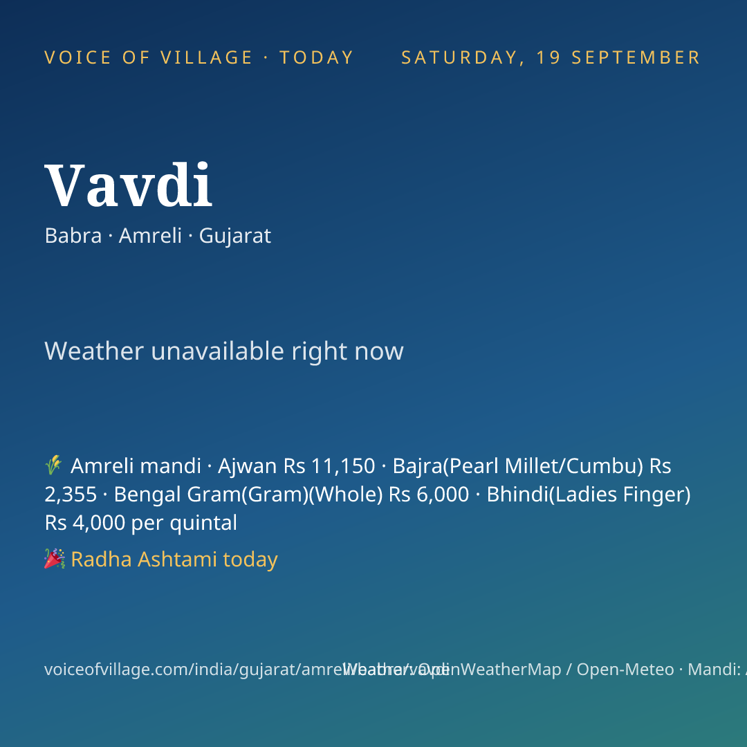 Vavdi today