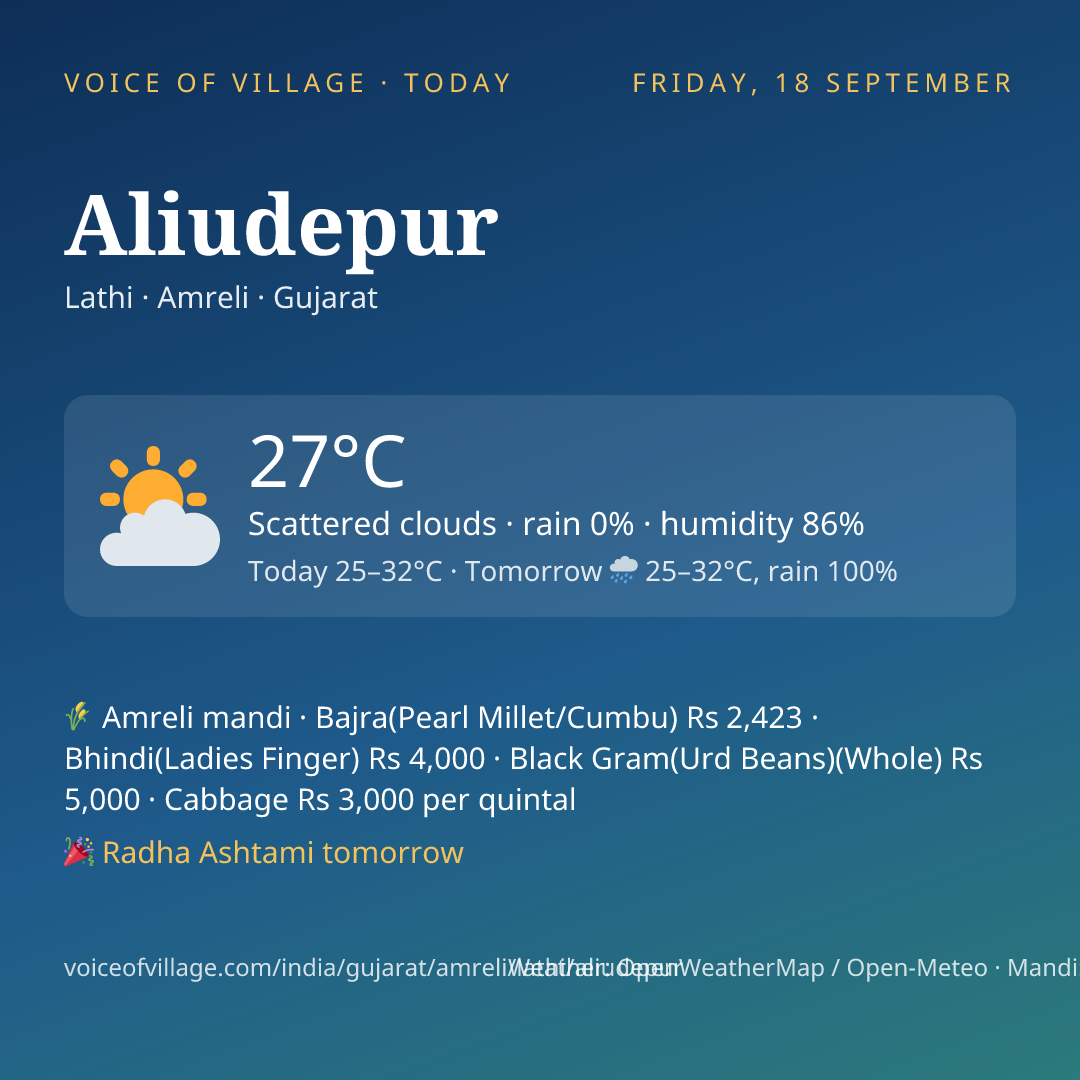 Aliudepur today