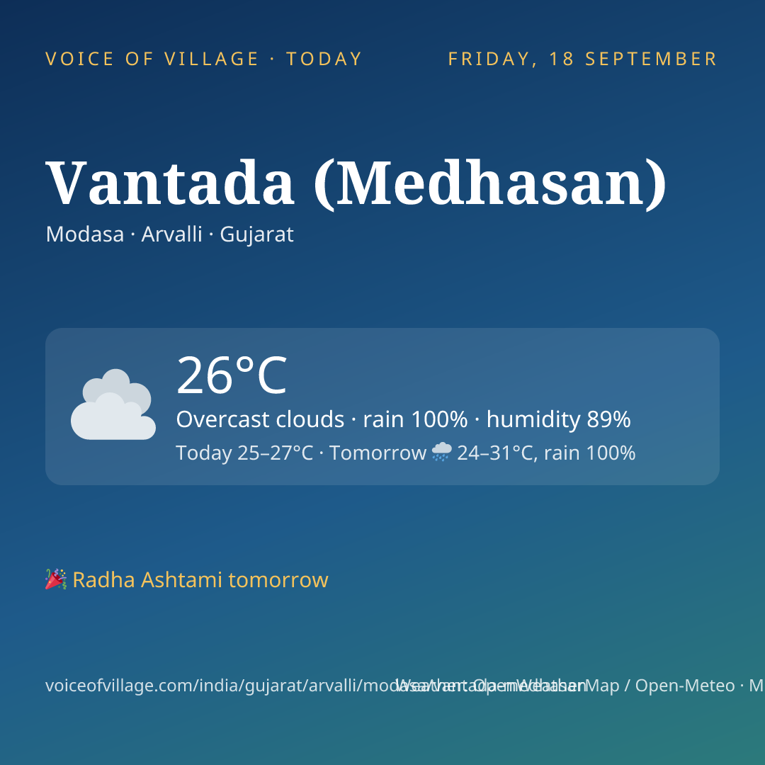 Vantada (Medhasan) today