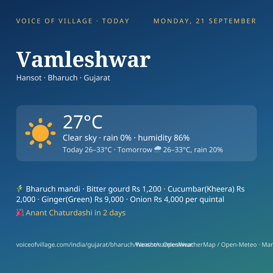 Vamleshwar today