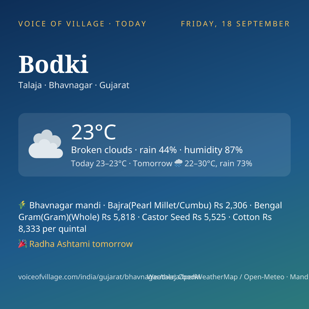 Bodki today