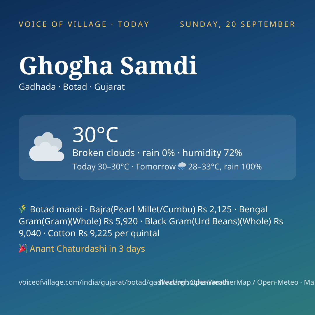 Ghogha Samdi today
